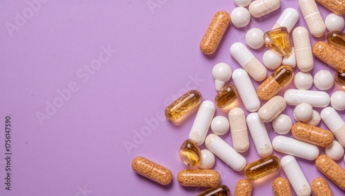 Close-up of dietary supplem...
