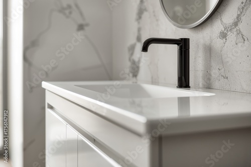 Detailed view of a sleek wh...