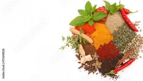 Assorted spices and herbs d...