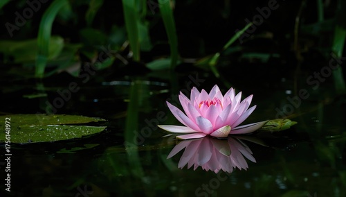 Soft pink water lily drifti...