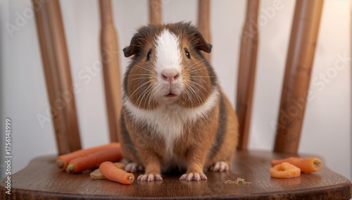 Tri-colored guinea pig sitt...