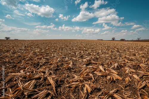 Dry maize crops under a clo...