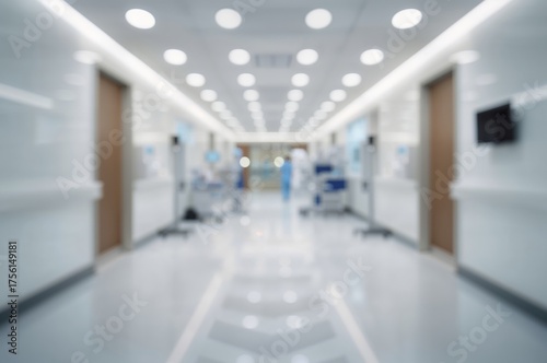 Luxury hospital hallway wit...