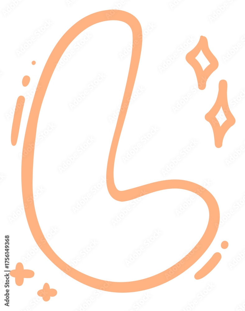 Obraz premium Alphabet Letter L with sparkles sticker