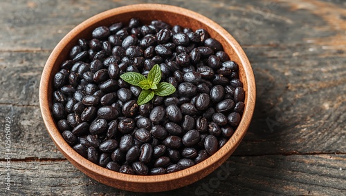 Raw and Dried Black Beans i...