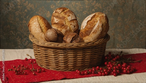 A handwoven basket brimming...