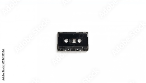 Wallpaper Mural Black audio cassette tape on a white backdrop Torontodigital.ca