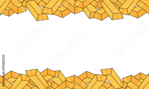 Bullion Gold Bars Border Background	
