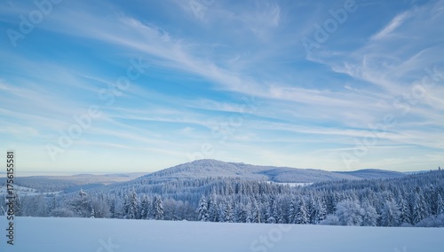 Snow-covered slope beneath ...