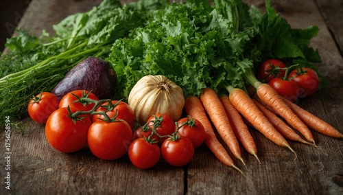 Various types of fresh vege...