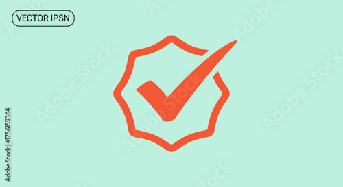 A bright orange checkmark inside a stylized shield on a light green backdrop