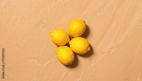 Bright yellow lemons placed...