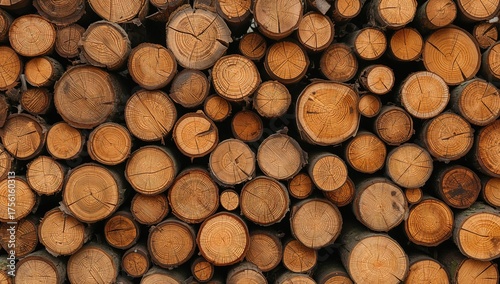 Timber logs arranged in cro...