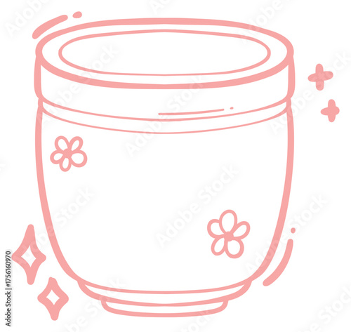 Decorative Flowered Mug Sticker