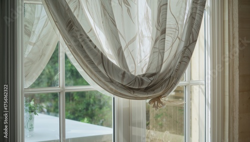 Close-up of a window curtai...