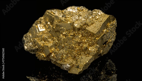 Detailed view of a pyrite c...