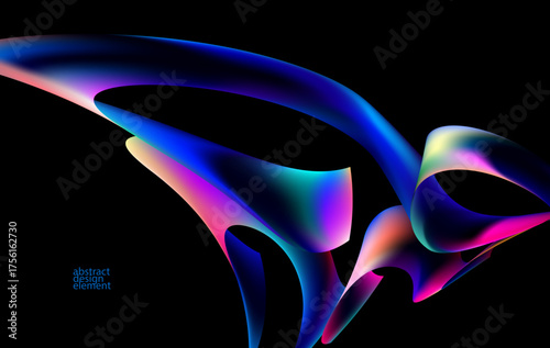 Abstract fluid iridescent shape. Colorful liquid vector background.