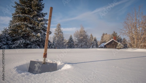 A serene snowy landscape fe...