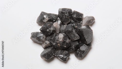 Dark Himalayan salt on a wh...