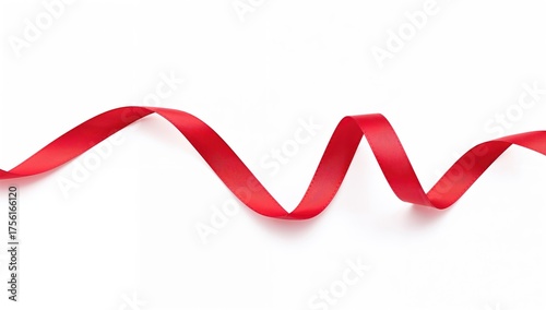 Thin red ribbon with waves ...