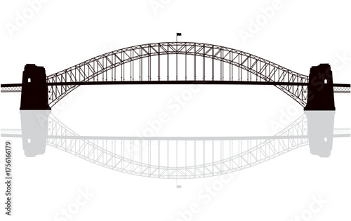 Sydney harbor bridge in australia vector illustration