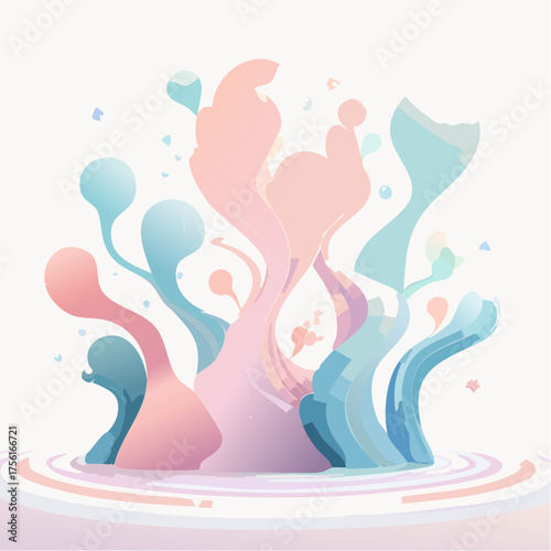 Abstract representation of a womans silhouette with flowing elements.