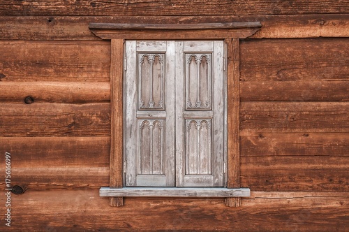 A timber-framed window set ...