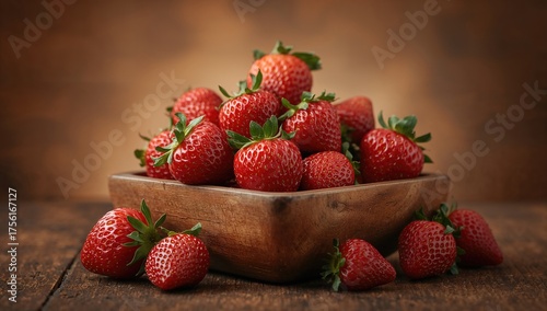 Ripe red berries served in ...