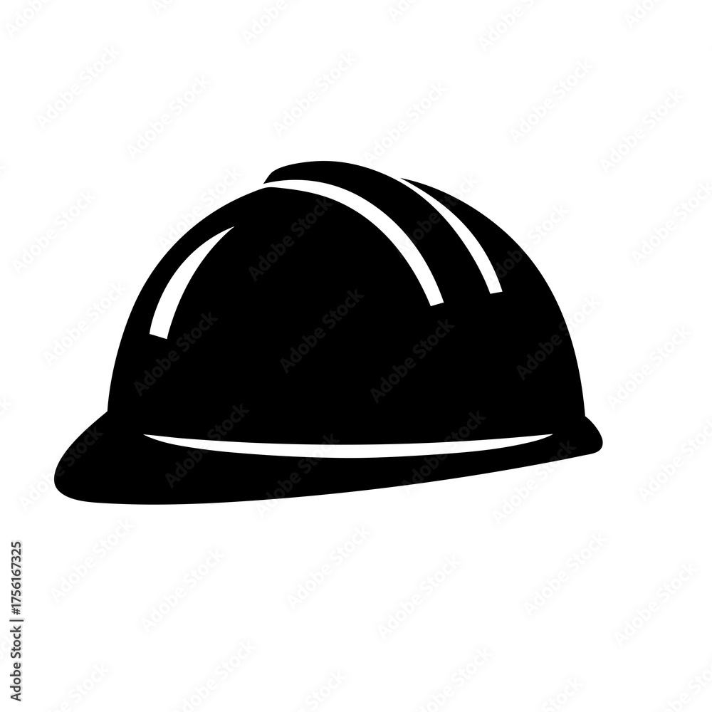 Fototapeta premium Stylized Hard Hat Icon Representing Construction Safety and Workplace Protection