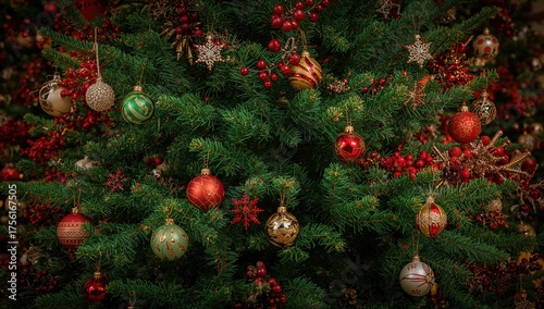 Festive red glass ornaments...