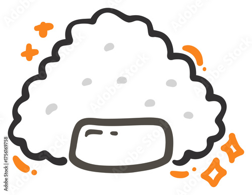 Cute onigiri cartoon sticker