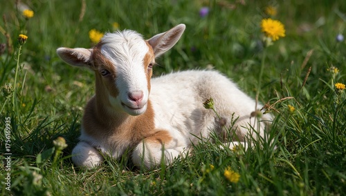 Young Goat Taking a Break