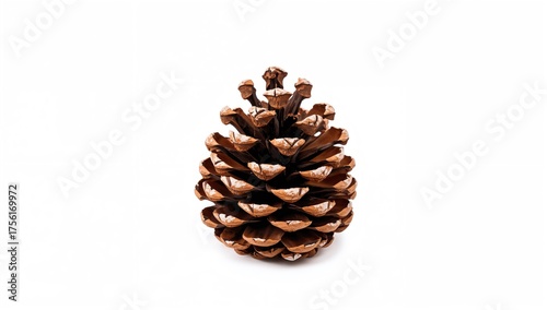 Dark pine cone isolated on ...