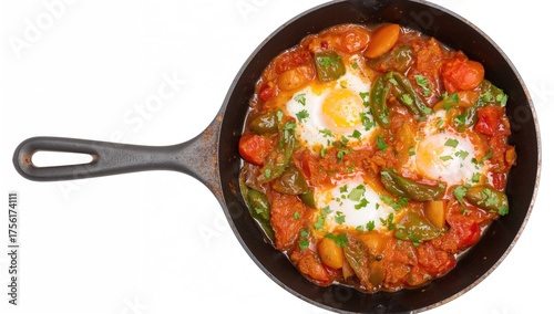 Tasty shakshuka served in a...