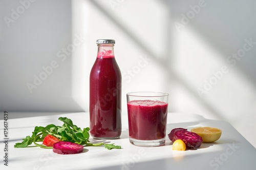 Fresh beetroot juice in a b...