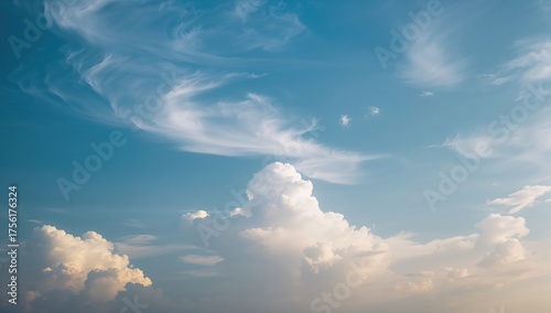 Sky with Clouds and Blue Hue