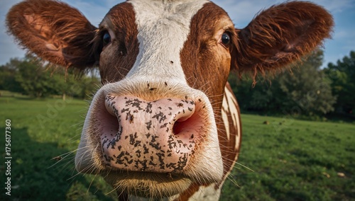 Detailed view of a bovine's...