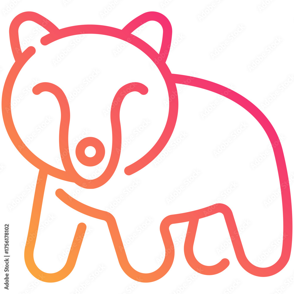 Fototapeta premium bear gradient line icon