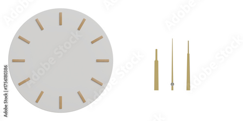 Minimalist White and Wood 3D Wall Clock with Separated Hands