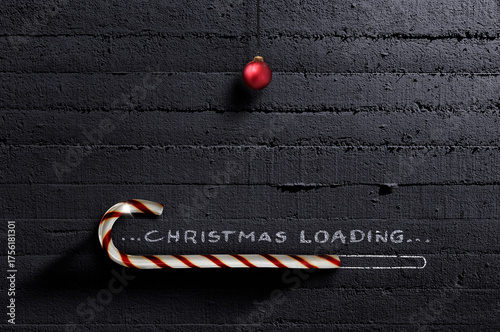 Weihnachtsmotiv mit Zuckerstange als "Christmas Loading" Balken