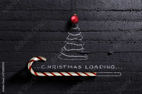 Weihnachtsmotiv mit Zuckerstange als "Christmas Loading" Balken