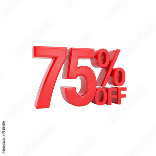 A captivating seventy five percent off promotion elegantly displayed for retail ventures