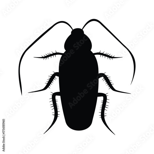 cockroach silhouette design. pest animal symbol.