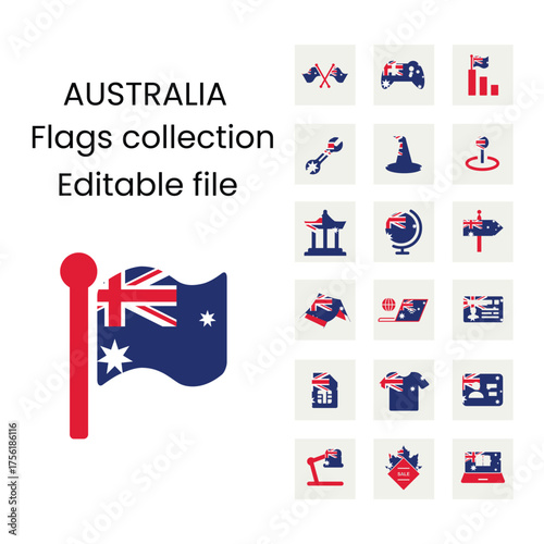Australiai Flag Icon New Designs