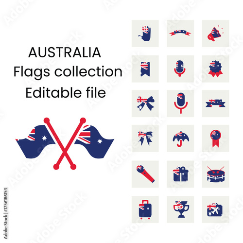 Australias Flags Icons In New