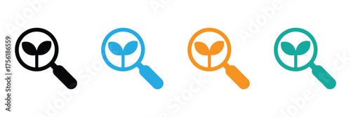 Vibrant sprout icons symbolize growth and discovery. Perfect for eco-friendly brands, sustainable businesses, or any project needing a fresh, modern design element.