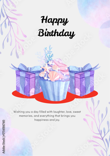 Purple Pink and Blue Playful Birthday Flyer.svg