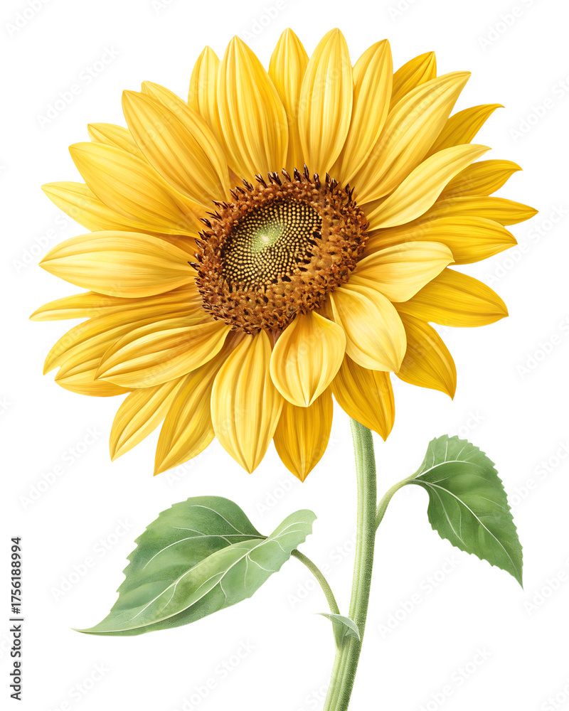 Naklejka premium Bright Yellow Sunflower Isolated on Transparent Background PNG