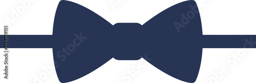 Classic dark blue bow tie with ribbon detail formal accessory for elegant occasions isolated on transparent background