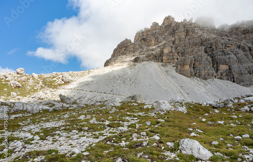 Landscape of Tre Cime di Levaredo - Three Peaks of Lavaredo in the Dolomites, Italy

